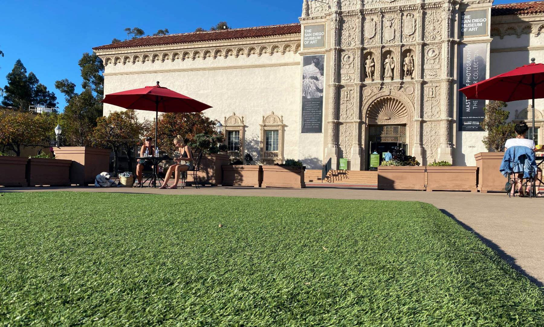 Commercial artificial grass patio area in Orange County