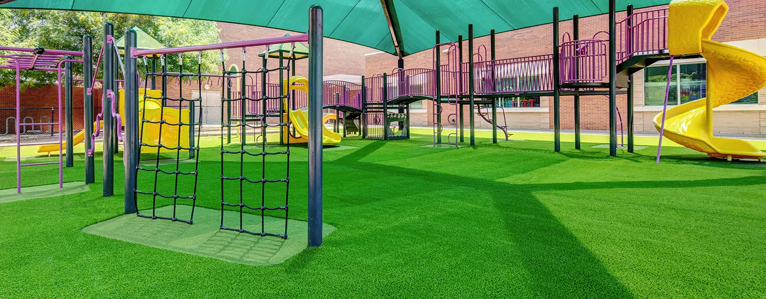 Commercial artificial grass playground installed by SYNLawn