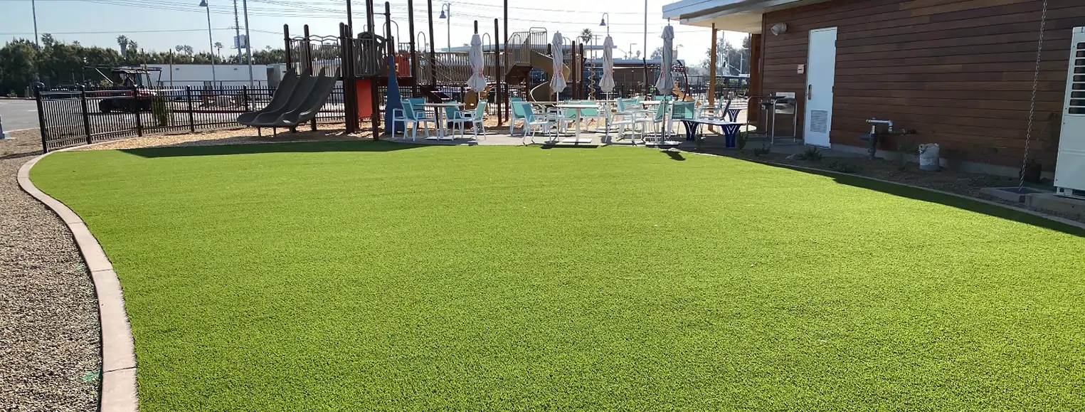 Artificial grass playground installed by SYNLawn